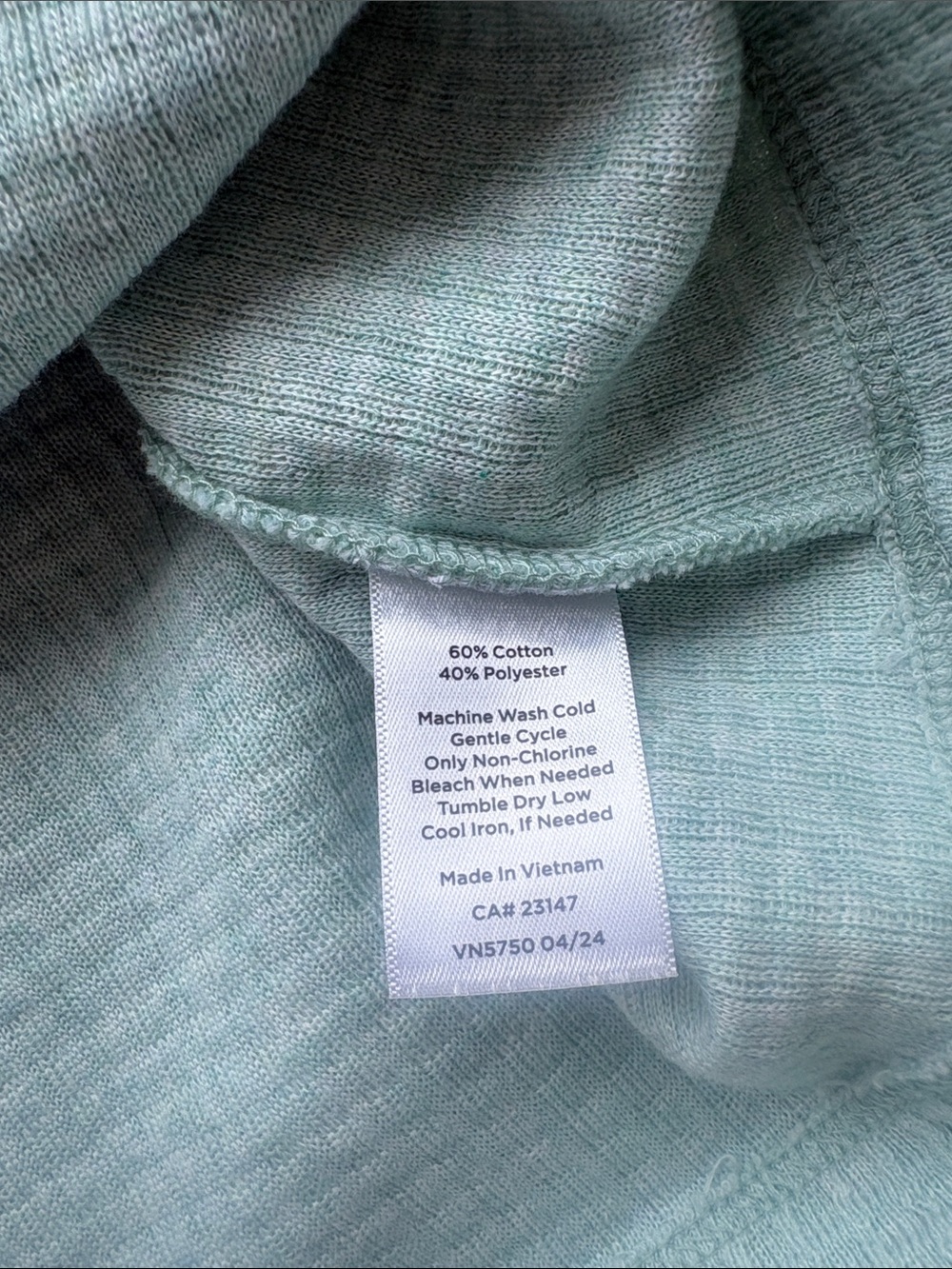 Talbots Zip Detail Funnel Neck Pullover Waffle Light Green Sweater Medium - Picture 7 of 7
